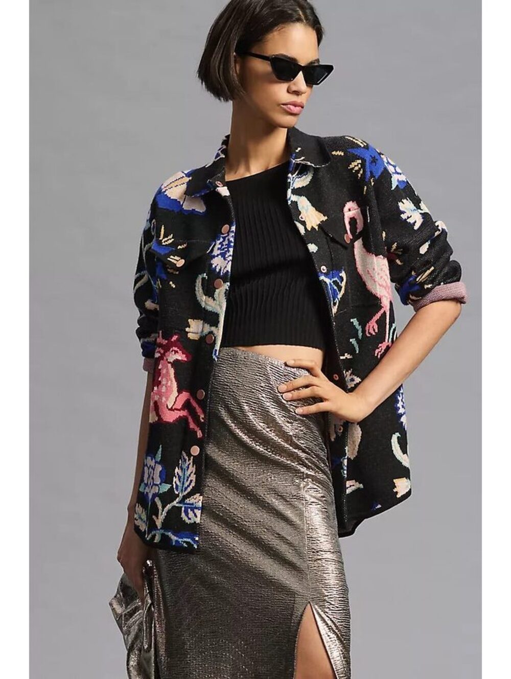 NWT By Anthropologie Printed Sweater Jacket Size M